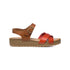 Sandali color cuoio e rosso in pelle con zeppa 3 cm Primopiano, Donna, SKU w043000320, Immagine 0